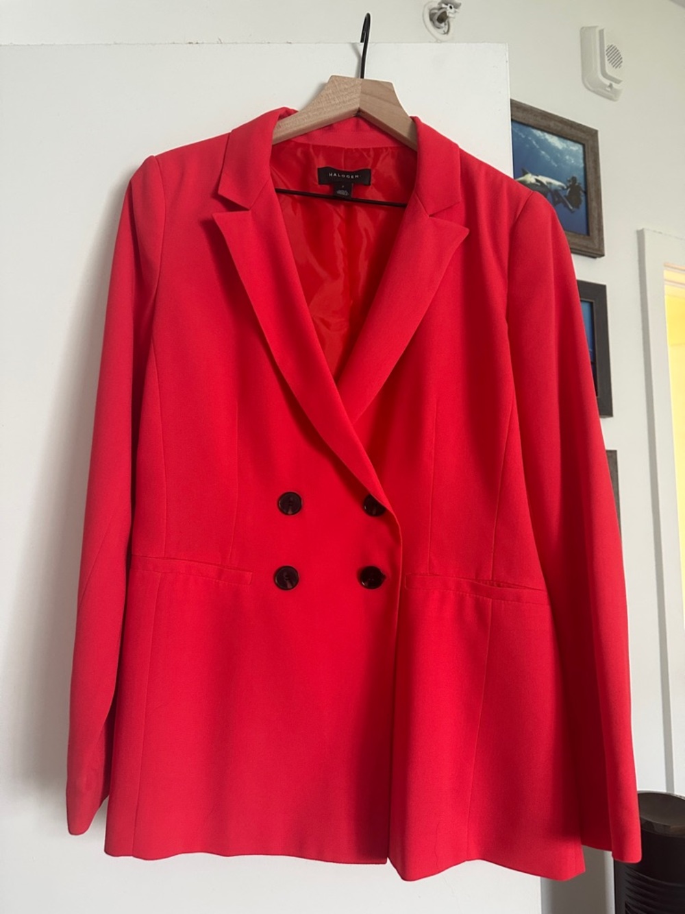 Halogen Salmon Double-Breasted Women's Blazer